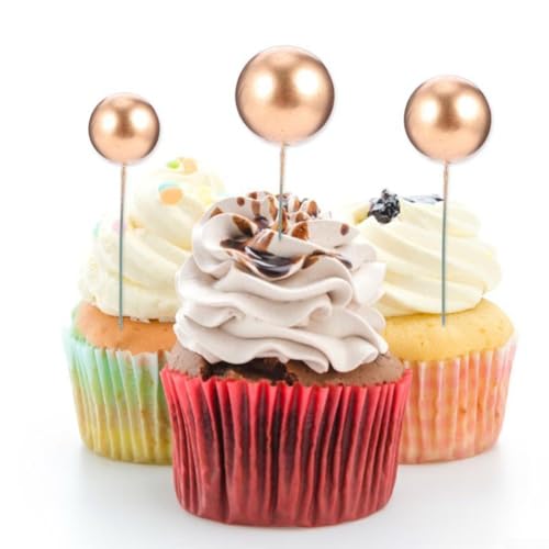Schaumstoffkugel-Kuchendekorationen für Geburtstagsfeiern, 30-teiliges Set mit Gold- und Silberkugeln (30 Stück Gold) von ZYNCUE
