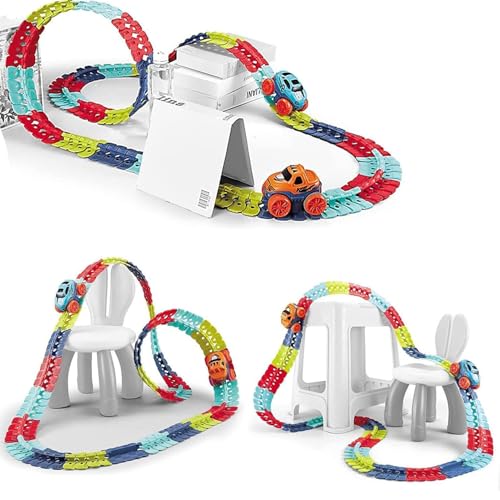 Changeable Track Race Car, 46/92/138/184 Pcs, Zero Gravity Car Track Set, DIY Race Track Flexible Magic Car Tracks, Educational Toys for Kids Age 3 Up Boys Girls Changeable Track Race Car, 46/92/138/184 Pcs, Zero Gravity Car Track Set, DIY Race Track Flexible Magic Car Tracks, Educational Toys for Kids Age 3 Up Boys Girls von ZYNGYB