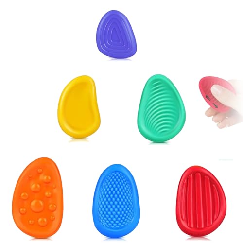 Sensorische Steine, 6 StüCk Sinnesspielzeug, Fidget-Spielzeug FüR Erwachsene, Sinnesspielzeug Zur Beruhigung, Unterhaltung Und Stresslinderung（6PCS） von ZYNGYB