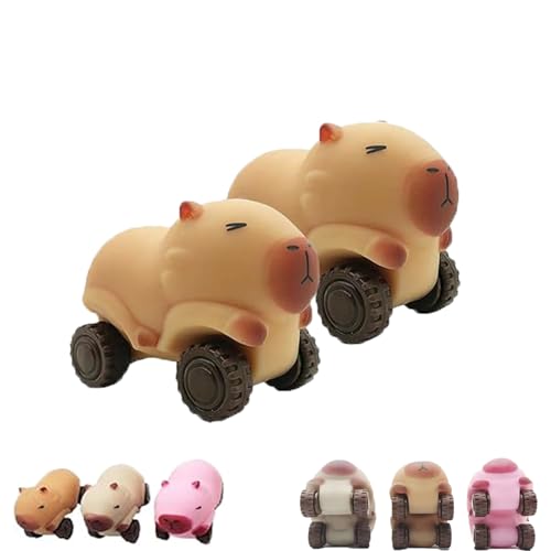Squeeze Capybara, Capybara Stress Spielzeug mit Rädern, Capybara Squeeze Car Hand Relax Spielzeug, Tiere Sensorik Spielzeug für Kinder，Spielzeug Geschenk von ZYNJBB