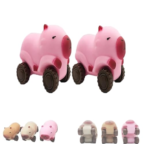 Squeeze Capybara, Capybara Stress Spielzeug mit Rädern, Capybara Squeeze Car Hand Relax Spielzeug, Tiere Sensorik Spielzeug für Kinder，Spielzeug Geschenk von ZYNJBB