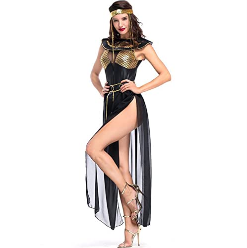 ZYOONG Litads Deluxe Cleopatra Kostüm Sexy Frauen Antike Ägyptische Pharao Kleidung Erwachsene Halloween Party Cosplay Ägypten Königin Langes Kleid (Größe: XL) von ZYOONG