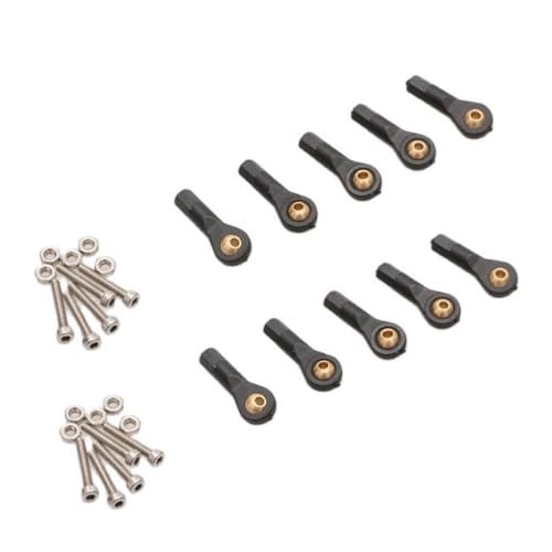 10pcs M2 M3 Kunststoffkugelgelenkanschluss 2 mm 3 mm Kopfschnalle Druckstabendlenkerbindung mit Dichtungsschrauben für RC -Auto -DIY -Modellteile, die mit Standard -RC -Modellen kompatibel sind(2mm) von ZYPMoTo