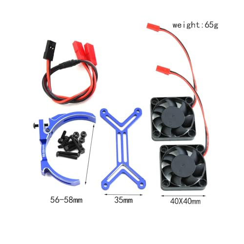 15000 U/min bürstener bürstenloser Kühllüfter Kühlkörper mit 56-58 mm Einstellbarer Montagekompatibel mit 1717 5687 56113 2028 Motor und ähnliche Größenmotoren(Blue) von ZYPMoTo