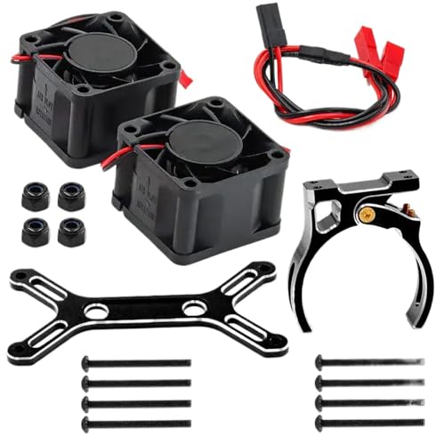 RC -Auto -Motor Kühlkörper mit Dual Metal -Kühllüfter 4985 1717 kompatibel mit 1 5 Skala 6S 8S -Fahrzeugen und Ausgestoßenen Style RC Car(Black) von ZYPMoTo