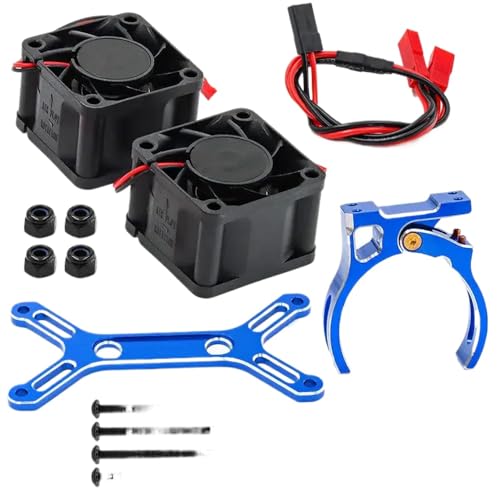 RC -Auto -Motor Kühlkörper mit Dual Metal -Kühllüfter 4985 1717 kompatibel mit 1 5 Skala 6S 8S -Fahrzeugen und Ausgestoßenen Style RC Car(Blue) von ZYPMoTo