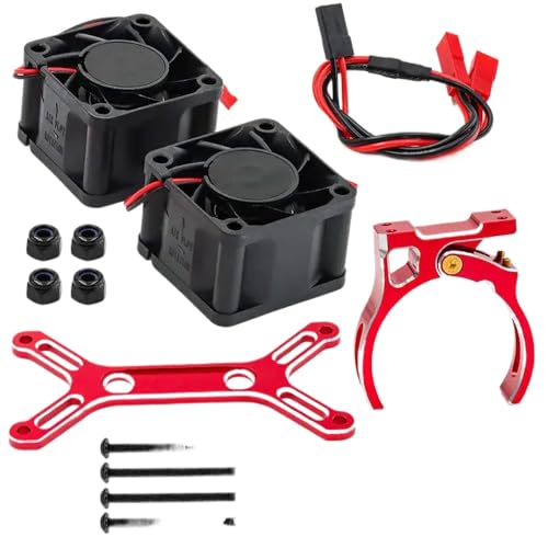 RC -Auto -Motor Kühlkörper mit Dual Metal -Kühllüfter 4985 1717 kompatibel mit 1 5 Skala 6S 8S -Fahrzeugen und Ausgestoßenen Style RC Car(Red) von ZYPMoTo