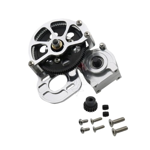 ZYPMoTo 1/10 RC Crawler Metall Getriebegetriebe Getriebe mit Motorgetriebe -Upgrade -Teilen, die mit 1 10 -Skala -Crawler -Fahrzeugen kompatibel sind(Silver) von ZYPMoTo