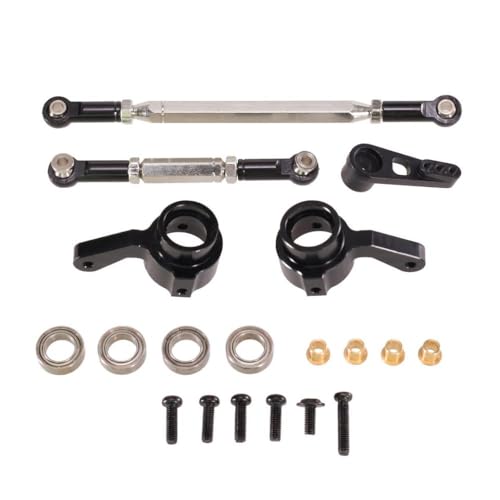 ZYPMoTo 1/12 MN168 MN82 MN78 MN99S D91 D96 Fernbedienungsauto -Teile Metalllenker Lenkstab Servo Arm Lenkbecher kompatibel mit RC -Automodellen(Black) von ZYPMoTo