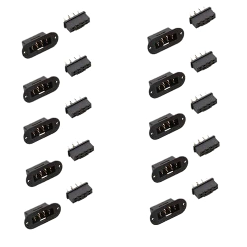 ZYPMoTo 10Pairs MPX 8 -Pin -Stecker -Stecker Goldplated Male Frau zum Getriebe und niedrigem Stromantrieb, das mit RC -Modellen -Teilen und ähnlichen Geräten kompatibel ist(10pairs Black) von ZYPMoTo