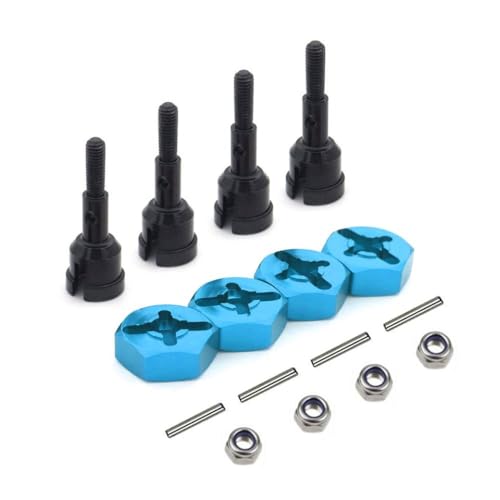 ZYPMoTo 12-mm-Sechskantantriebs-Hub-Rad-Umrechnungsachse für 1/10 bis 1/18 RC-Auto-Upgrade mit A959 A969 A979 A959B A969-B auf Straßenmodellen(Black-Blue) von ZYPMoTo