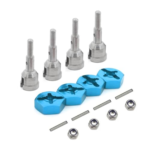 ZYPMoTo 12-mm-Sechskantantriebs-Hub-Rad-Umrechnungsachse für 1/10 bis 1/18 RC-Auto-Upgrade mit A959 A969 A979 A959B A969-B auf Straßenmodellen(Silver-Bule) von ZYPMoTo