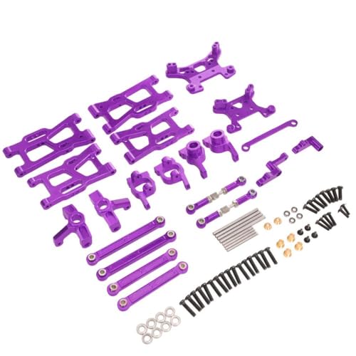 ZYPMoTo 124008 124010 RC 1 12 Maßstab Metall -Upgrade -Teile 8 Stück Set für kompatible Fernbedienungsauto -Schaukelarm und Lenkbecher(Purple) von ZYPMoTo