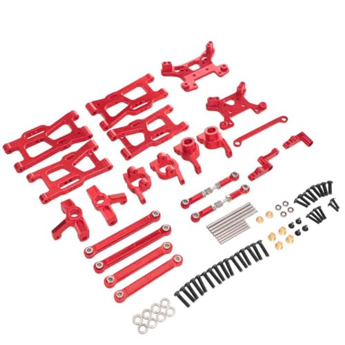 ZYPMoTo 124008 124010 RC 1 12 Maßstab Metall -Upgrade -Teile 8 Stück Set für kompatible Fernbedienungsauto -Schaukelarm und Lenkbecher(Red) von ZYPMoTo