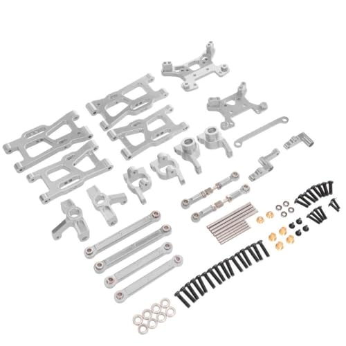 ZYPMoTo 124008 124010 RC 1 12 Maßstab Metall -Upgrade -Teile 8 Stück Set für kompatible Fernbedienungsauto -Schaukelarm und Lenkbecher(Silver) von ZYPMoTo