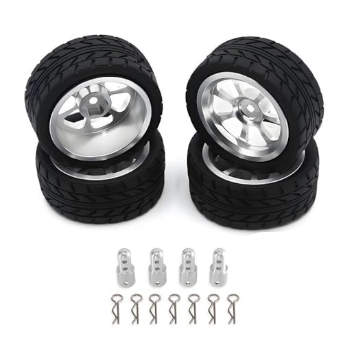 ZYPMoTo 14303 14302 14301 1/14 Rallye -Auto -Metallradreifen bearbeitete Krafträder Höhenhöhe Erhöhung des Satz(Silver) von ZYPMoTo