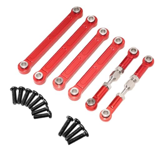 ZYPMoTo 144001 144010 124016 124018 124007 124017 124019 124008 124007 124010 Ersatzstäbe für RC -Auto -Metall -Upgrade kompatibel mit verschiedenen Fernbedienungsfahrzeugen(Red) von ZYPMoTo