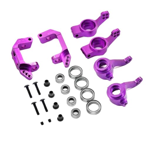 ZYPMoTo 1Set 1 10 Aluminiumlenker -Upgrade -Kit kompatibel mit 94123 94111 94107 94170 RC -Autos Inklarierter Kugellagerteile 102010 102011(Purple) von ZYPMoTo