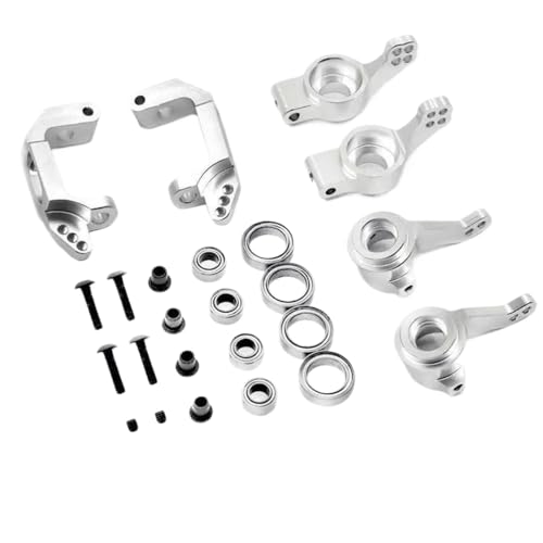 ZYPMoTo 1Set 1 10 Aluminiumlenker -Upgrade -Kit kompatibel mit 94123 94111 94107 94170 RC -Autos Inklarierter Kugellagerteile 102010 102011(Silver) von ZYPMoTo