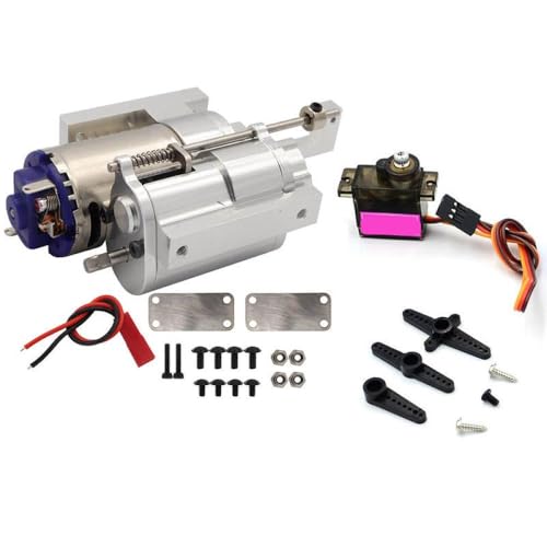 ZYPMoTo 2 Geschwindigkeitsmetallgetriebe Getriebe für 1 12 -Skala -RC -Cars kompatibel mit B1 B14 B24 C14 C24 MN D91 MN96 Modelle 3 Generation Servosystem(Silver with servo) von ZYPMoTo