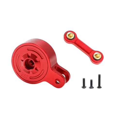 ZYPMoTo 23T 25T Metal Servo Saver mit festem Link kompatibel mit 1/10 3S 4S -Modellen für 1/8 Skala -Fahrzeuge ähnlich wie der Ausgestoßene Mojave Vendetta(25T Red) von ZYPMoTo