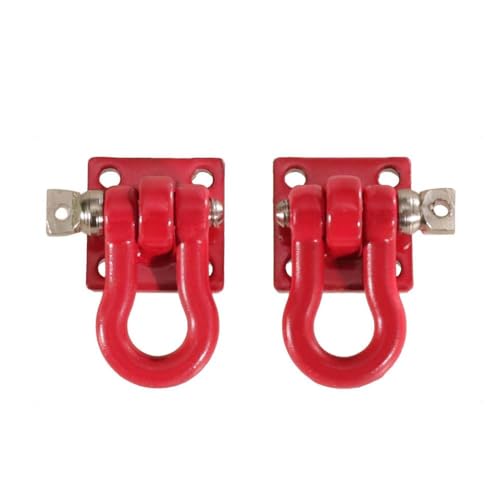 ZYPMoTo 2pcs Metal Towhaken für 1 10 Skala RC Crawler Trailer Winch Häckel Accessoire kompatibel mit verschiedenen Off -Straßenmodellen Rot Schwarz von ZYPMoTo