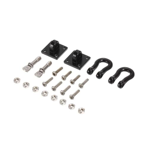 ZYPMoTo 2pcs Metall Tow Haken Anhänger Haken Schnalle Winch Häppels Accessoire kompatibel mit 1 10 Skala RC Crawler Car Off Road Fahrzeug Rot Schwarz(Black) von ZYPMoTo