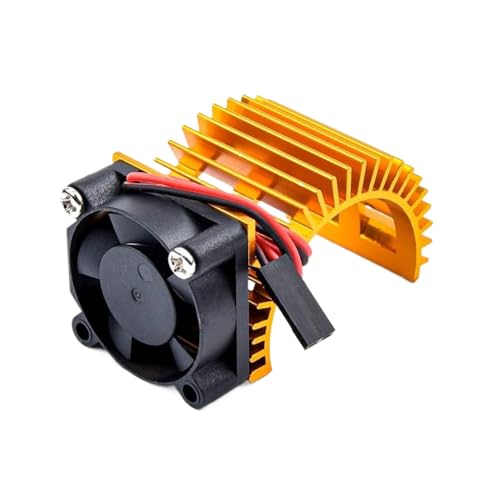 ZYPMoTo 30 x 30 mm Aluminiummotor Wärmekühlkörper mit Kühllüfter 5-7 2 V kompatibel mit 2838 2845 2850 380 390 Motoren Anpassungen 28006 1 16 RC-Upgrade-Teile(Yellow) von ZYPMoTo