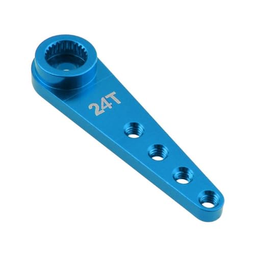 ZYPMoTo 37 mm Metalllenker -Servo -Armverlängerungshorn 25T 24T 23T für 1 10 -Skala -RC -Autos -Boote Krabler mit verschiedenen RC -Modellen SCX01 kompatibel(24T Blue) von ZYPMoTo