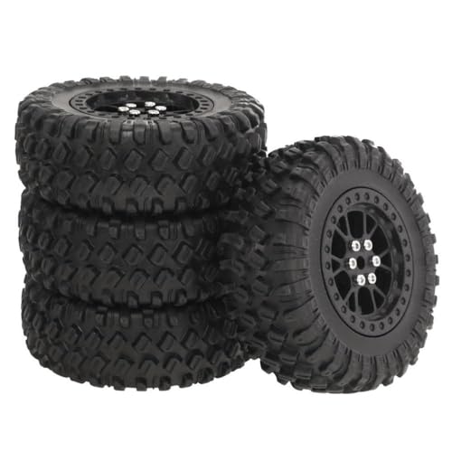 ZYPMoTo 4 PCs Set 70 mm RC Gummi -Reifenrad -Kompatibel mit 1 12 -Skala -RC -Auto -Rennsportauto -Modellen Mn90 Mn91 Mn99 Mn99s passt auch 1 16 -Skala -Modelle C14 C24 C54 an(Black) von ZYPMoTo