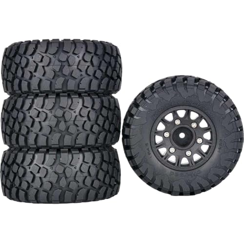 ZYPMoTo 4pc 112mm 1/8 1/10 Kurzerlaufreifen Reifen mit 12 mm 14 mm 17 mm Rad Sechskant, kompatibel mit RC -Kurzstrecken -LKWs(Black) von ZYPMoTo