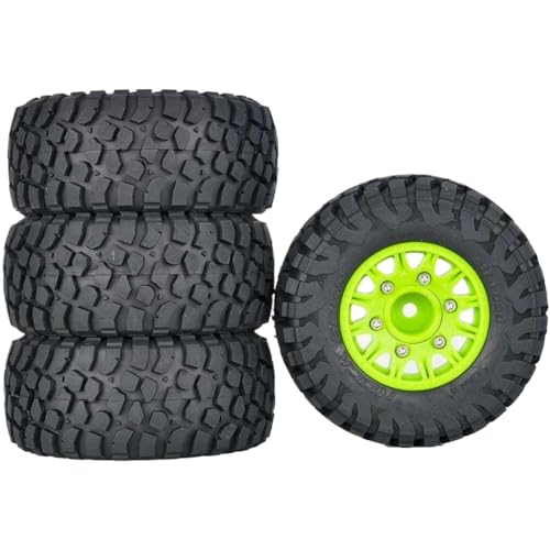 ZYPMoTo 4pc 112mm 1/8 1/10 Kurzerlaufreifen Reifen mit 12 mm 14 mm 17 mm Rad Sechskant, kompatibel mit RC -Kurzstrecken -LKWs(Green) von ZYPMoTo