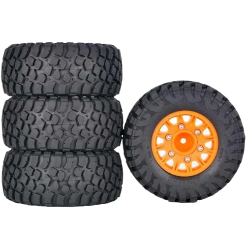 ZYPMoTo 4pc 112mm 1/8 1/10 Kurzerlaufreifen Reifen mit 12 mm 14 mm 17 mm Rad Sechskant, kompatibel mit RC -Kurzstrecken -LKWs(Orange) von ZYPMoTo