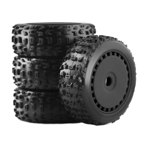 ZYPMoTo 4pcs 116mm 1/8 RC Offroad Buggy-Reifen mit 17-mm-FEX-Rädern, die mit verschiedenen 1/8-RC-Autos wie Talion und ähnlichen Modellen kompatibel sind(Black) von ZYPMoTo