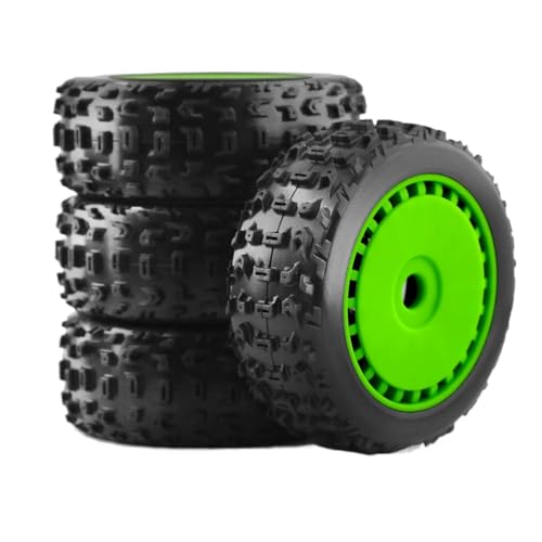 ZYPMoTo 4pcs 116mm 1/8 RC Offroad Buggy-Reifen mit 17-mm-FEX-Rädern, die mit verschiedenen 1/8-RC-Autos wie Talion und ähnlichen Modellen kompatibel sind(Green) von ZYPMoTo