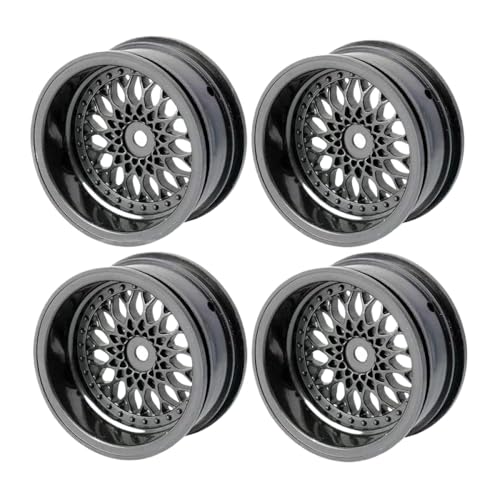 ZYPMoTo 4pcs 52mm 1 10 Skala RC -Auto -Kunststoff -Radketten für Straßendriftrennen kompatibel mit XV02 und ähnlichen Modellen(Black) von ZYPMoTo