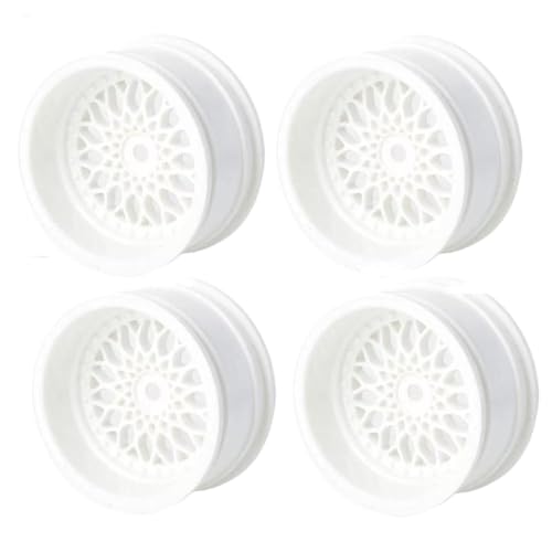 ZYPMoTo 4pcs 52mm 1 10 Skala RC -Auto -Kunststoff -Radketten für Straßendriftrennen kompatibel mit XV02 und ähnlichen Modellen(White) von ZYPMoTo