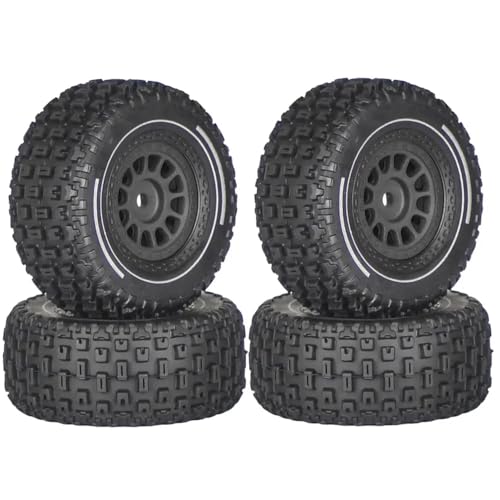 ZYPMoTo 4pcs 65mm Gummireifen mit 12 mm Sechskant Kunststoff -Rad -Radnaben kompatibel mit 1 14 -Skala -RC -Autos wie Mojave Grom Upgrade -Teilezubehör(Black) von ZYPMoTo