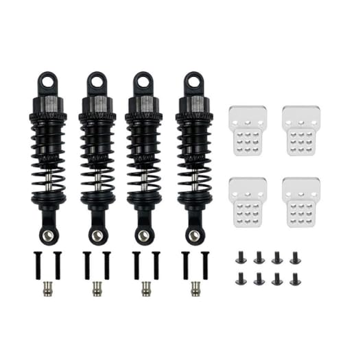 ZYPMoTo 4pcs Ölgefüllte Metallschockdämpfer mit Stoßturm kompatibel mit C14 C24 Mn D91 MN99 99S RC -Auto -Modelle Einstellbare Aufhängungsteile auf Upgrade -Teile(Black) von ZYPMoTo