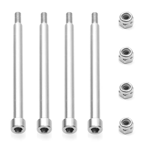 ZYPMoTo 4pcs Stahl 4x56mm Gewinde Scharnierstifte A-Arm Pins 70510 mit M3-Nuss-kompatibel mit 1 5-Skala-RC-Autoteilen und Zubehör von ZYPMoTo