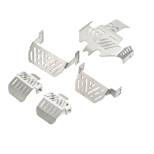 ZYPMoTo 7pcs 1 10 RC -Auto -Chassis -Panzeranorte Edelstahl -Skidplatte kompatibel mit Sportstil -Körperschale für Fernbedienungsfahrzeuge(5PCS) von ZYPMoTo