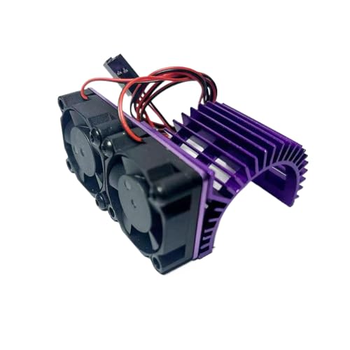 ZYPMoTo Aluminiummotor Wärtung mit Dualventilatoren für 540 550 3650 3670 36 -mm -Motoren 5 V bis 7. 4V -Kühlsystem kompatibel mit 1/8 1/10 RC -CAR -Upgrade -Teilen im Maßstab(Purple) von ZYPMoTo