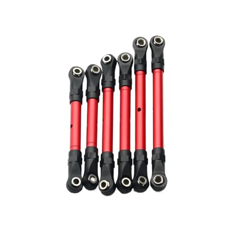 ZYPMoTo Einstellbare vordere und hintere Zugstangenverknüpfungsstange Lenkstange kompatibel mit 4x4 727 Modell Hoss Huanqi RC -Autoteile(Red) von ZYPMoTo