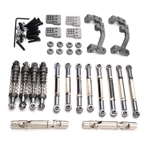 ZYPMoTo Feiyu fy003-5a RC-Auto-Upgrade-Teile 1/16 C14 C24 Metallstangen Stangen Antriebswellen Stoßdämpfer kompatibel mit 1 16-Skala-RC-Modellen(Titanium) von ZYPMoTo