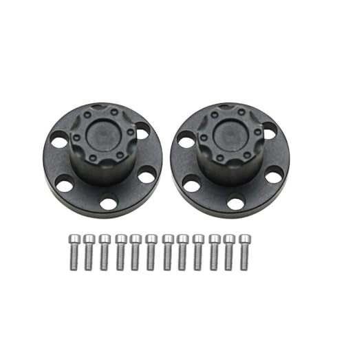 ZYPMoTo Kompatibel mit 1 10 RC Crawler Models Metall 1,9 2,2 Zoll Rad Rand Mitte Staubkappe 6 Löcher Rad Hubkappen Upgrade Teile Universal Fit(A Black) von ZYPMoTo