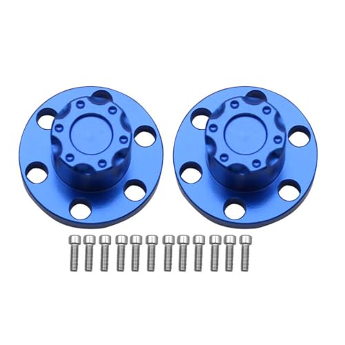 ZYPMoTo Kompatibel mit 1 10 RC Crawler Models Metall 1,9 2,2 Zoll Rad Rand Mitte Staubkappe 6 Löcher Rad Hubkappen Upgrade Teile Universal Fit(A Blue) von ZYPMoTo