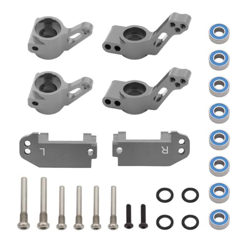 ZYPMoTo Lenkblöcke mit Metall vorderen Zaubernden und Heckstummelsträger kompatibel mit 1 10 Skala 2WD -RC -Fahrzeugteilen(Dark Grey) von ZYPMoTo