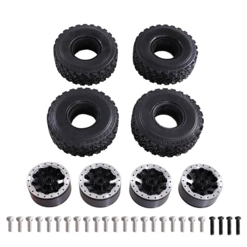 ZYPMoTo MN82 LC79 MN78 D91 D96 99S 1/12 1/16 Full Range Feiyu RC -Teile Metall Sechsradantriebsklammel -Reifen -Rad -Hub -Reifen mit RC -Automodellen kompatibel(Black) von ZYPMoTo