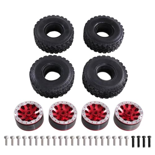 ZYPMoTo MN82 LC79 MN78 D91 D96 99S 1/12 1/16 Full Range Feiyu RC -Teile Metall Sechsradantriebsklammel -Reifen -Rad -Hub -Reifen mit RC -Automodellen kompatibel(Red) von ZYPMoTo