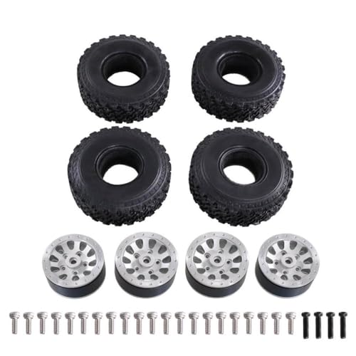 ZYPMoTo MN82 LC79 MN78 D91 D96 99S 1/12 1/16 Full Range Feiyu RC -Teile Metall Sechsradantriebsklammel -Reifen -Rad -Hub -Reifen mit RC -Automodellen kompatibel(Silver) von ZYPMoTo